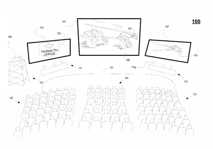 Sony Patent | Spectator View Into An Interactive Gaming World Showcased In A Live Event Held In A Real-World Venue