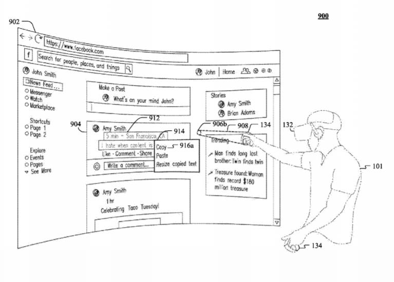 Oculus Patent | Copy And Paste In A Virtual Reality Environment