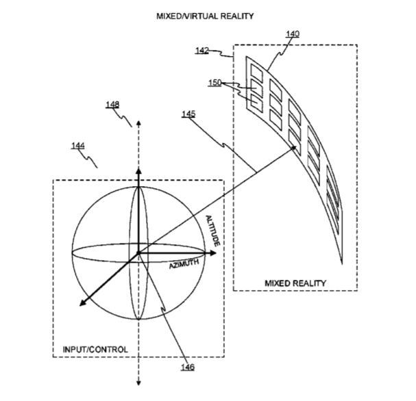 Microsoft Patent | Curved Display On Content In Mixed Reality